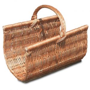 Panier &agrave; b&ucirc;ches, &agrave; bois de chemin&eacute;e ovale en osier naturel