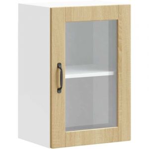 VidaXL Armoire murale de cuisine et porte en verre Porto ch&ecirc;ne sonoma