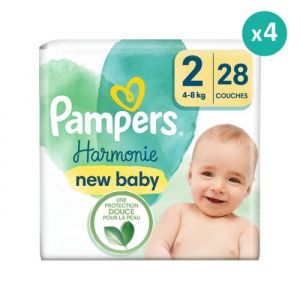 Couches Harmonie Taille 2 - Pampers - 28 Langes - Blanc - Oui - Gamme Harmonie