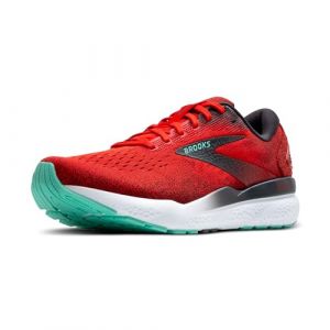 Brooks Homme Ghost 16 Sneaker, Fiery Red Ebony Cockatoo, 46.5 EU