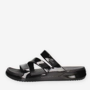 Crocs Femme Getaway Patent Strappy Sandales, Black, 39/40 EU
