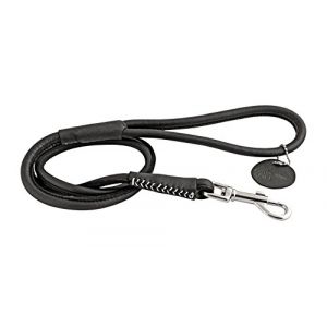 Chapuis sellerie Laisse Ronde en Cuir pour Chien Noir 6 mm 1,22 m