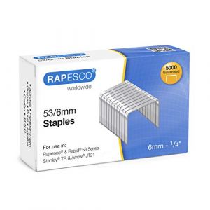 Rapesco 0749 Agrafes Galvanisé 53/6 mm, Lot de 5000