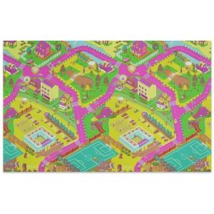 Karat - Tapis de jeu pour enfants sur mesure Campus Vert V553-03x 100 cm