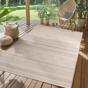 SIMPEX Tapis dextérieur Beige 140x200 cm cuisine design scandinave bohème