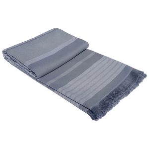 Fouta de plage paréo grise 100 x 180 cm