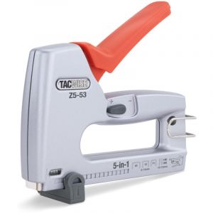 Tacwise 1748 Z5-53 Agrafeuse/Cloueuse Manuelle Professionnelle en Métal 5 en 1, Utilise les Agrafes de type 13, 53 et 71, les Clous de Finition de type 18G et Clous Sans Tête 180