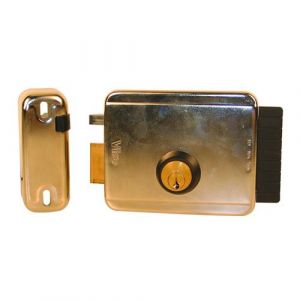 Europe automatismes Serrure électrique gauche à pêne rentrant avec cylindre rond 60 mm - 12V V97G