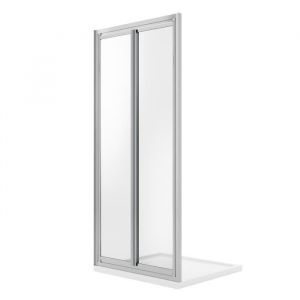 Porte de Douche 80CM H198 Verre Transparent Ouverture Saloon 2 Parois Pivotantes mod. West