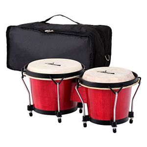 Xdrum Bongo Club Standard bordeaux SET incl. housse pour bongo