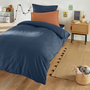 Housse de couette enfant en coton lavé, Scenario Denim Taille 140X200 cm;200X200 cm