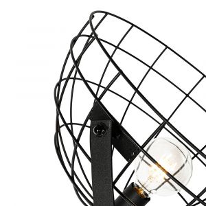 Qazqa Lampadaire industriel noir 50 cm orientable - Hanze