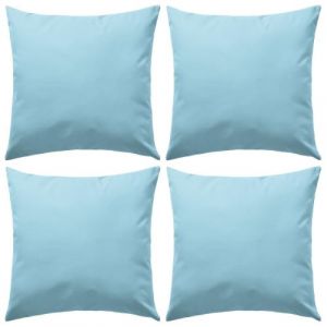 Image de VidaXL Oreiller d'Ext&eacute;rieur Coussin D&eacute;cor Maison 4 pcs 45 x 45 cm Bleu Clair