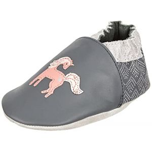 Robeez Chaussons Cuir Sweetunicorn Gris - Couleur Gris - Taille 17