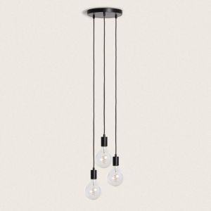 Suspension Métal Cascade 3 Spots Noir