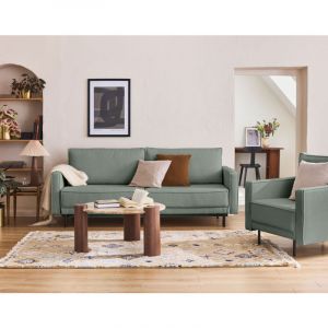 Charlie - canapé droit 3 places - convertible avec coffre - en tissu - Vert