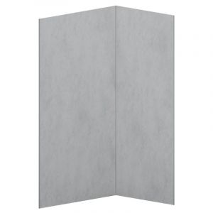 Lot de 2 panneaux muraux de douche effet béton ciré en aluminium avec profilés - L90 x L120 x H210 cm - ARFINO