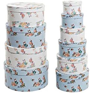 Bo&ouml;te Set 10 Carton 37,5X37,5X18 Rond Bleu