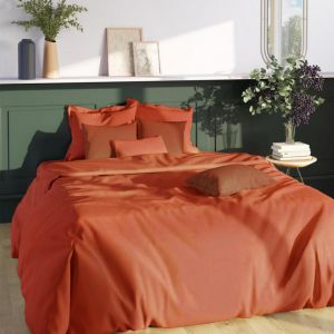 Housse de couette unie coton TERTIO - Tangerine
