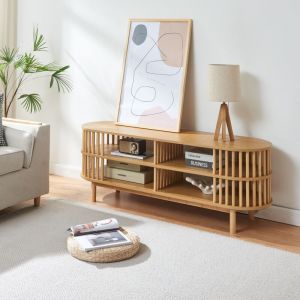 [en.casa] - Meuble tv Jarvenpaa bambou 140 x 40 x 50 cm naturel
