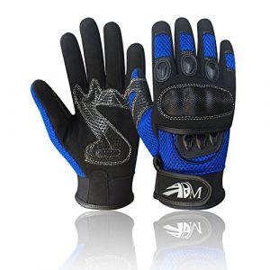 Adm communication Gants Moto Homme Homologu&eacute;s CE &Eacute;t&eacute; Mi-saison Gants Moto Scooter Antid&eacute;rapant Respirant Bleu Taille S M L XL XXL