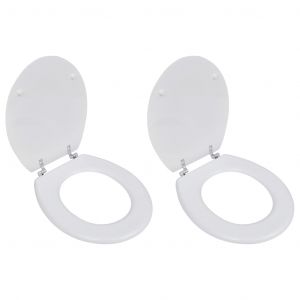 Image de VidaXL Sièges de toilette avec couvercles 2 pcs MDF Blanc