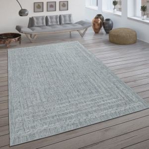 Paco Home - Tapis Int&eacute;rieur & Ext&eacute;rieur Tiss&eacute; &agrave; Plat Avec Motif Scandinave Et Style Sisal Gris Clair 120x170 cm