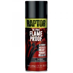 Peinture ignifuge Haute temp&eacute;rature Noir Mat 338ml Raptor