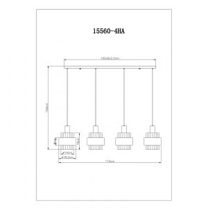 Globo Lampe suspendue plafonnier lampe suspendue lampe de salle à manger verre ambre 4 lampes