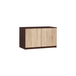 Surmeuble pour armoire AKORD S90 Weng&eacute; 90 cm 2 portes fa&ccedil;ade Ch&ecirc;ne Sonoma 2 &eacute;tag&egrave;res 90x51x55 cm