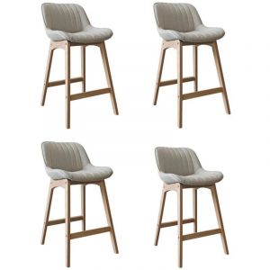 Lot de chaises MELLOW d'îlot et bar en chêne et assise tissu 65cm