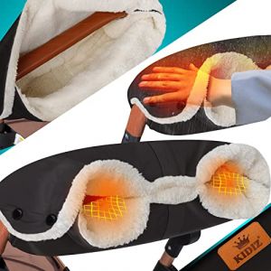 Kidiz Chauffe-main poussette Gants Muff main poussette avec mat&eacute;riel chaud en peluche polaire et coton int&eacute;rieur Imperm&eacute;able Etanche au vent