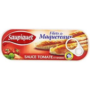 Saupiquet Filets de maquereaux &agrave; la sauce tomate et basilic - La bo&icirc;te de 169g