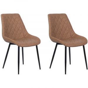 Beliani Lot de 2 chaises marron MARIBEL