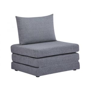 Chauffeuse convertible tissu chenille 1 place gris
