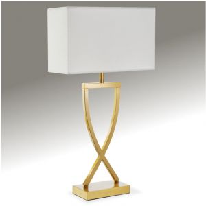 TecTake Lampe à poser Avina - 27 x 12 cm - Blanc avec or