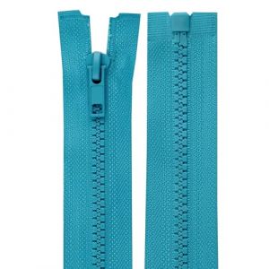 Cyclingcolors 2x Fermeture éclair N°5 70 cm tirette curseur polyester extrémité ouverte maille glissière vêtement couture mercerie veste manteau, bleu turquoise
