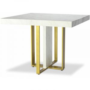 Image de Cotecosy MENZZO Table extensible Teresa Gold Effet marbre pieds Or