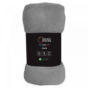 Soleil d'Ocre Couverture Flanelle 220x240 cm Calin Gris