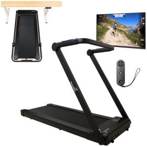 Skandika Tapis de Course Nordik K12 - Pliable, Walking Pad, 1-12 km-h, écran LED, Compatible App, télécommande, Surface 121 x 44 cm