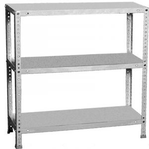 Simon Rack Étagère de Rangement et 3 Niveaux, 100 kg Capacité de Charge et Point de Flexion, 900x900x400 mm, Métal, Étagère Garage, Galvanisé - Comfort