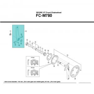 Image de Shimano Manivelle gauche Deore XT FC-M780/785 - x 1