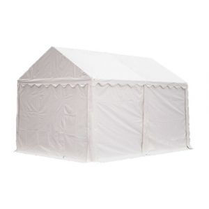 Intent24 Abri / Tente de stockage PREMIUM - 4 x 4 m en blanc