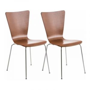 CLP Lot de 2 chaises visiteur Aaron marron