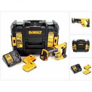 Dewalt DCS 367 D2 18V Brushless Scie sabre sans fil + Coffret de transport TSTAK + 2x Batteries 2,0 Ah + Chargeur DCB 115