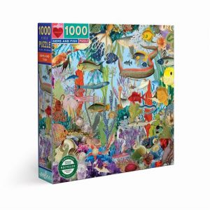 EEBOO Puzzle 1000pcs GEMS AND FISH Multicolore