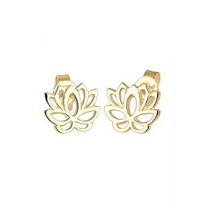 Elli - Boucles d'Oreilles - Femme - Fleur de lotus - Plaqué or - 0305930316