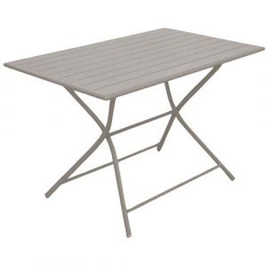 Proloisirs Table d'ext&eacute;rieur en aluminium L.70/110 x H.14cm gris cr&egrave;me