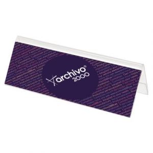 Archivo 2000 Porte nom chevalet de table double face - 21 x 8 cm - Transparent