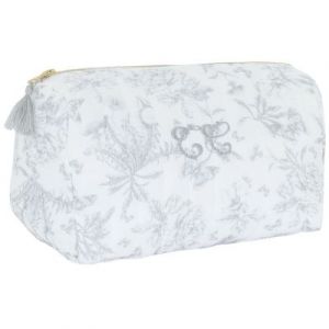 Tartine et chocolat Trousse de Toilette - Toile de Jouy Gris Clair